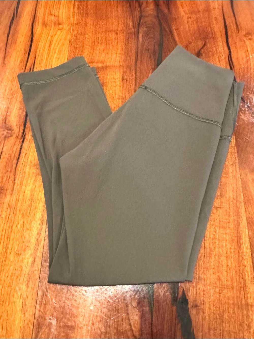 Lululemon Align High Rise Crop Leggings Olive Green Yoga Pants Athletic